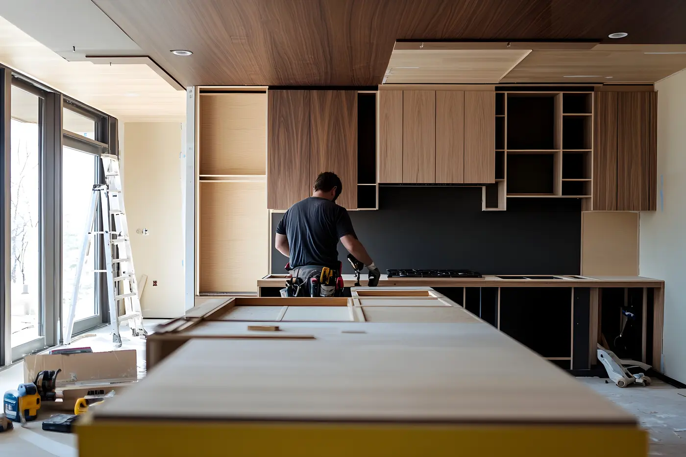 Instalación de una cocina a medida en obra